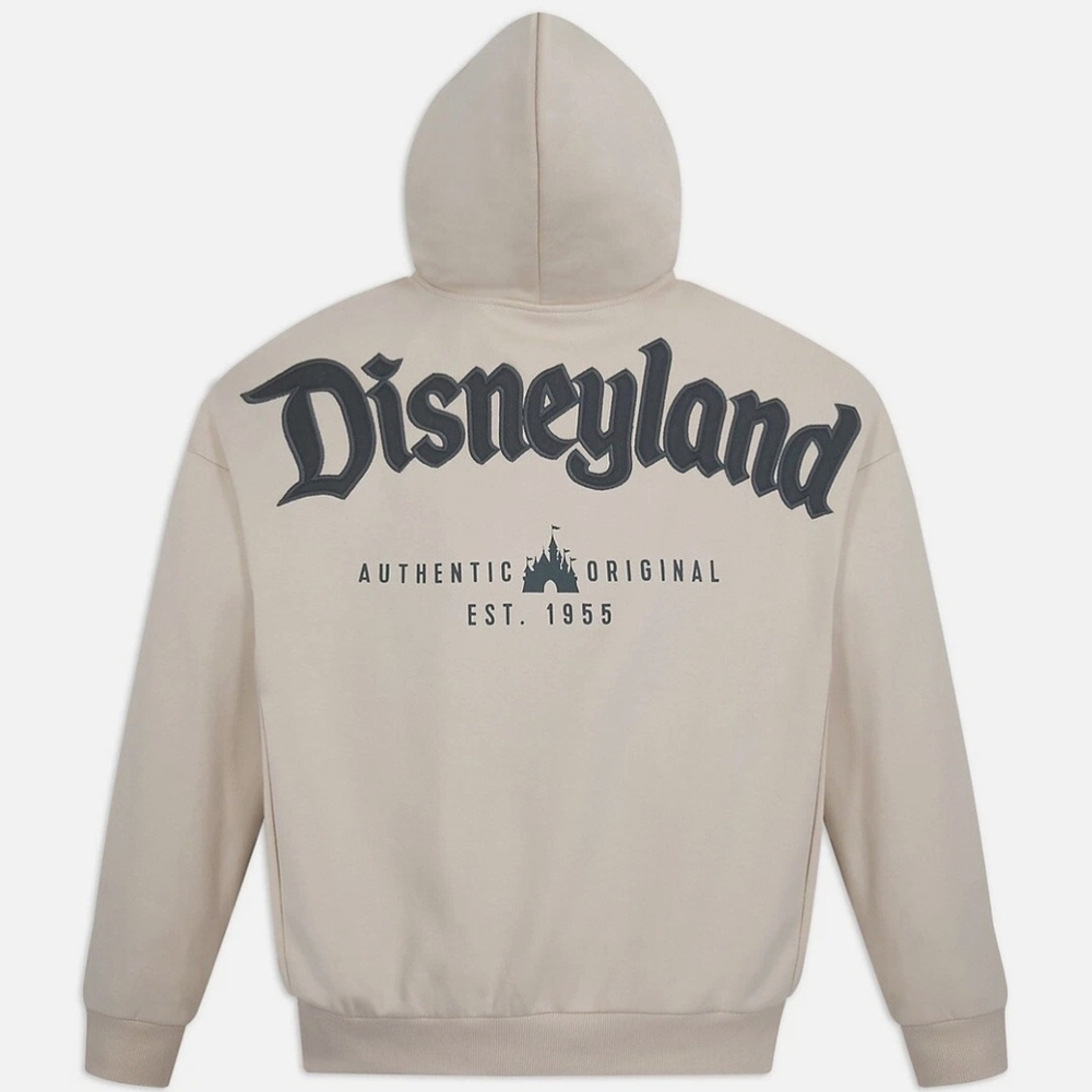 NEW DISNEYLAND Logo Zip Hoodie Beige Size XL Disney Parks NWT